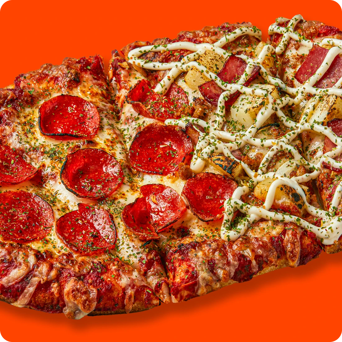 페퍼로니 앤 포테이토 반반 피자